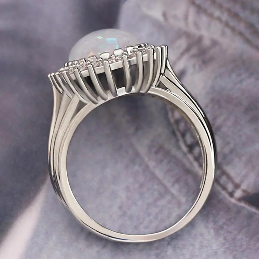 EMERALD FLOWER BRIDAL WEDDING RING